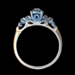 14K Yellow Gold Scroll Work Diamond Ring Antique Vintage