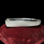 Brushed Sterling Silver Modernist Geometric Bangle Bracelet