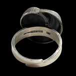 Karl Laine Finnish Silver Modernist 1970s Scandinavian Sun & Moon Statement Adjustable Ring Size 10