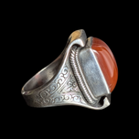 Sterling Silver & Banded Red Agate Ring