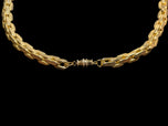 Mid-Century Modern / Brutalist Rafael Alfandary Glass & Brass Necklace