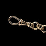 9K Gold Dog Clip and Open Work T-Bar / Panel Deco Watch Fob Chain