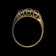 14K Yellow Gold Natural Heat Treated Triple Sapphire Ring Size 8 1/2