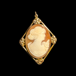 Gold Filled Right Facing Cameo Brooch Pin / Pendant
