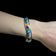 Native American Zuni Sterling & Stone Inlay "Bear" Stamped Cuff Bracelet