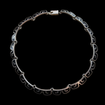 1960's Taxco .925 Silver & Onyx Inlay Necklace, Bracelet, Earring Set