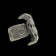 Anne-Marie Chagnon Pewter Adjustable Square Modernist Open Work Ring