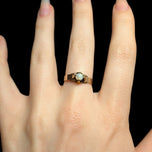 Antique 9K Yellow Gold Claw Set Victorian Opal Cabochon Ring Size 6