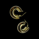 14K Yellow Gold Chunky Wide Hoop Earrings