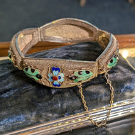 Early Silver Beetle / Bug and Floral Bracelet Enamelled Bracelet