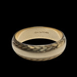 10K Yellow Gold Wide Chevron / Arrow Etched Band Size 7 3/4