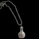 Sterling Silver Glass Flask With Silver Flakes