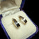 14K Two Tone Yellow & White Gold Half-Hoop Stud Earrings