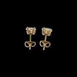 14K Yellow Gold Oval Claw Set Opal Stud Earrings