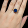 10K Yellow Gold Deep Blue Spinel Filigree / Ornate Cocktail Ring Size 6 3/4