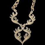 800 Silver Flame / Bird / Tribal Large Statement Necklace