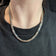 Heavy Sterling Silver Panel Link Necklace 17"