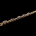 10K Yellow Gold Triangle Link Bracelet with Tanzanite & Diamond