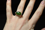 14K White Gold & Jade Mid-Century Modernist Statement Ring Size 5 1/4