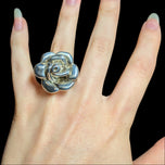 Sterling Silver Bat Ami Israel Electroform Flower Statement Ring Size 5