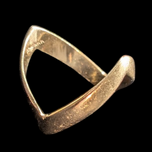 10K Yellow Gold Vintage Chevron / Full Wishbone Style Ring