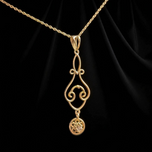 14K Yellow Gold & Diamond Lavalier Pendant Necklace