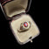 10K Yellow Gold Bezel Set Garnet & Diamond Ring Size 8 1/4 - Unisex