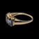 14K Yellow Gold Natural Heat Treated Triple Sapphire Ring Size 8 1/2