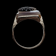 14K White Gold Carved Sardonyx Double Silhouette Large Cameo Portrait Ring Size 11 1/4