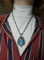 Sterling Silver & Labradorite / Blue Topaz Necklace