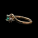 10K Yellow Gold Emerald & Diamond Twist Ring Size 6.5