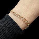 10K Yellow Gold Square Cable Bracelet