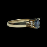 14K Yellow Gold Sapphire & Diamond Ring Size 6 3/4