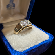 10-14K Yellow Gold Men's Diamond Cluster Ring Size 8 3/4