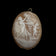 18K Yellow Gold Cameo Brooch / Pendant Cornucopia, Cherub & Woman Italy