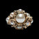 10K Yellow Gold Chunky Pearl Cluster Cocktail Ring Size 5 1/4