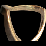 14K Yellow Gold Chevron Diamond Stacker Ring Size 6.5