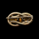 Antique Gold Filled Love Knot Brooch with Citrine Paste *Glass* and Floral Etching