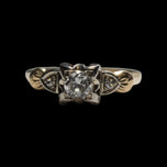 10K Yellow Gold & Platinum Art Deco 0.25CT Old Cut Diamond Engagement Ring Size 5 3/4