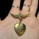 Vintage Gold Filled Sparrow Brooch with Etched Heart Locket Pendant
