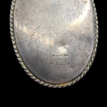 Art Deco Crinoline Lady Sterling Silver Reverse Painted Butterfly Wing Photo Brooch Made in England