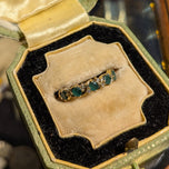 10K Yellow Gold Emerald and Diamond Stacker Ring Size 4 3/4