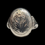 Vintage Sterling Silver Floral Motif Ring Size 6.5
