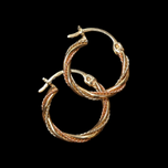 10K Tri-Colour Gold Rope Twist Hoop Earrings
