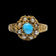 15 CT Gold Turquoise and Seed Pearl Antique Victorian Georgian Scroll Work Ring