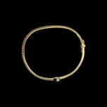 10K Yellow Gold Diamond Bangle Bracelet with White Gold Face