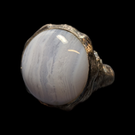 Clyde Duneier Sterling Silver Blue Lace Agate Statement Ring Size 9