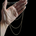 9CT Yellow Gold Victorian Long Guard / Muff Chain Layered Necklace