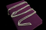 Vintage .800 Silver Rolo Link Watch Fob Chain or Muff Chain Necklace 50" Bolt Clasp