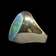 14K Yellow Gold Large Mosaic Opal Triplet Ring Size 8 1/4